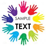 Abstract Colourful Hands Circle with Sample Text